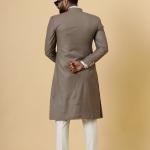 Classic Mink Brown Achkan for Men | Elegant Ethnic Wear | Jaipurio